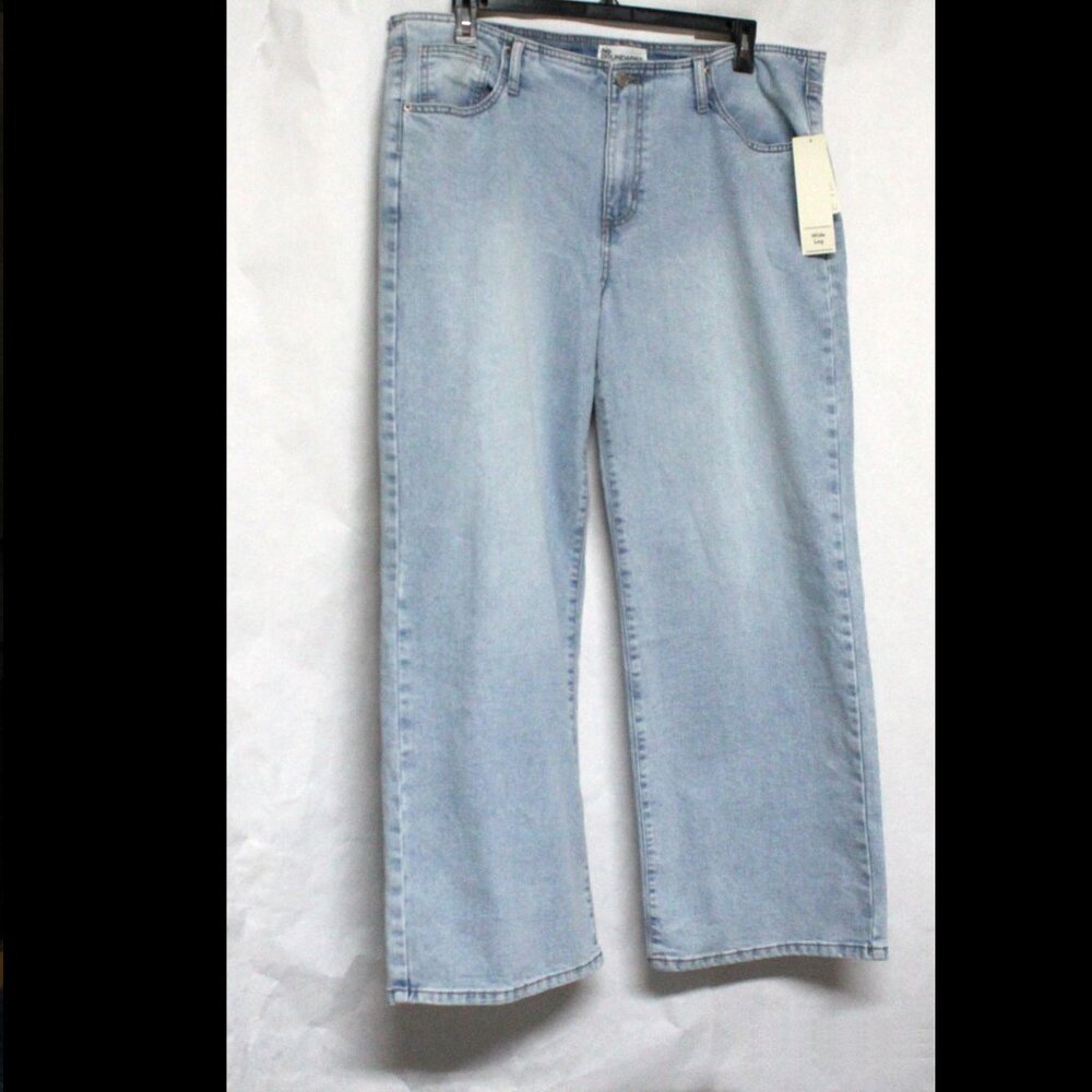 No Boundaries XL 16-18 No Waist Wide Leg Baggy Light Wash Blue Denim Jeans